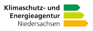 Die Grafik zeigt das Logo der Klimaschutz- und Energieagentur Niedersachsen.